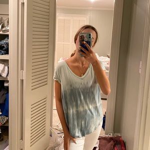 green and blue tie dye soft and sexy top